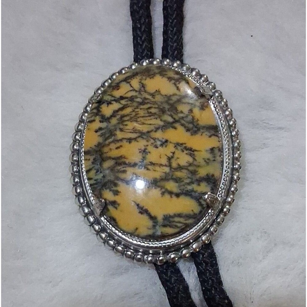 Mens Western Bolo Tie Native American Style Stone Pendant